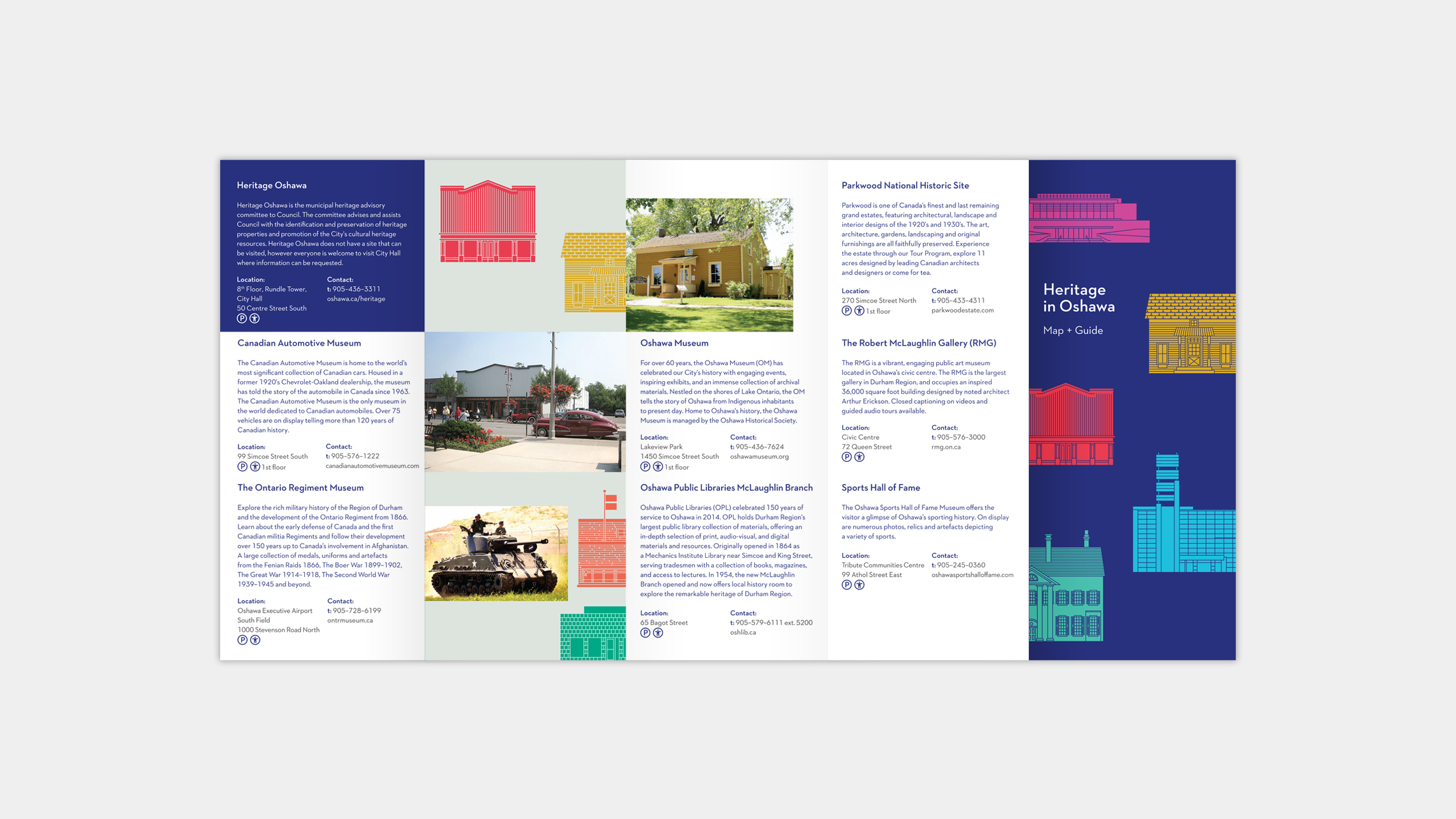 Heritage in Oshawa Map + Guide Front