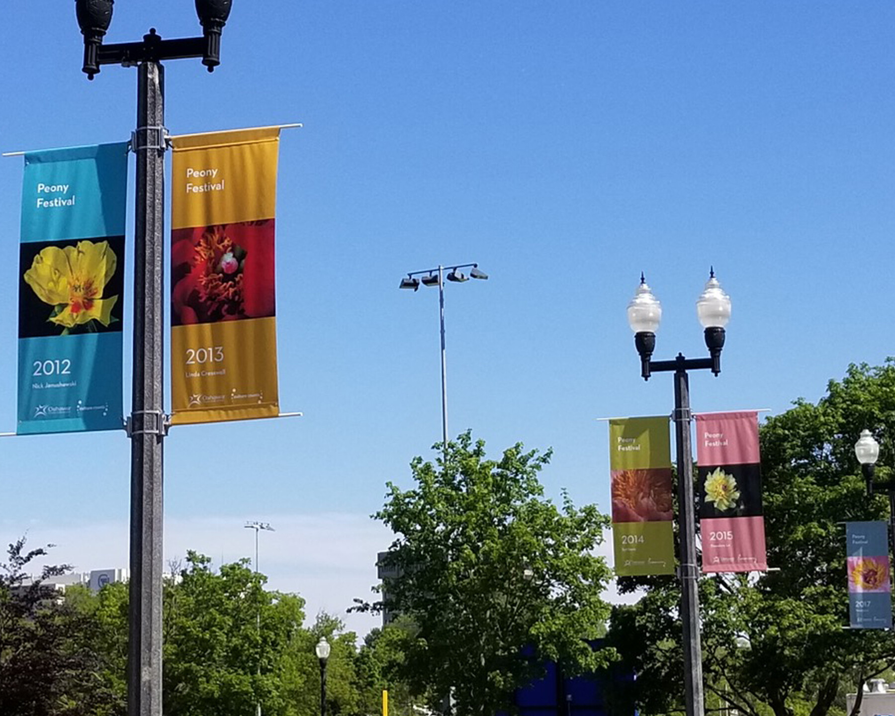 Oshawa Peony Festival Banners Installation