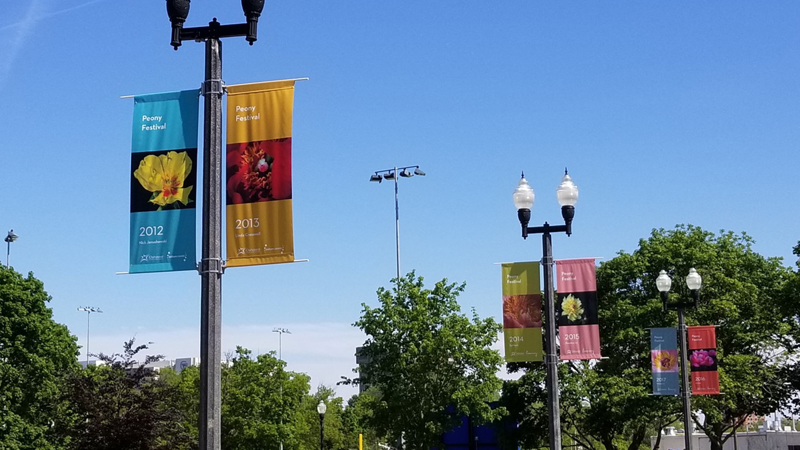 Oshawa Peony Festival Banners Installation