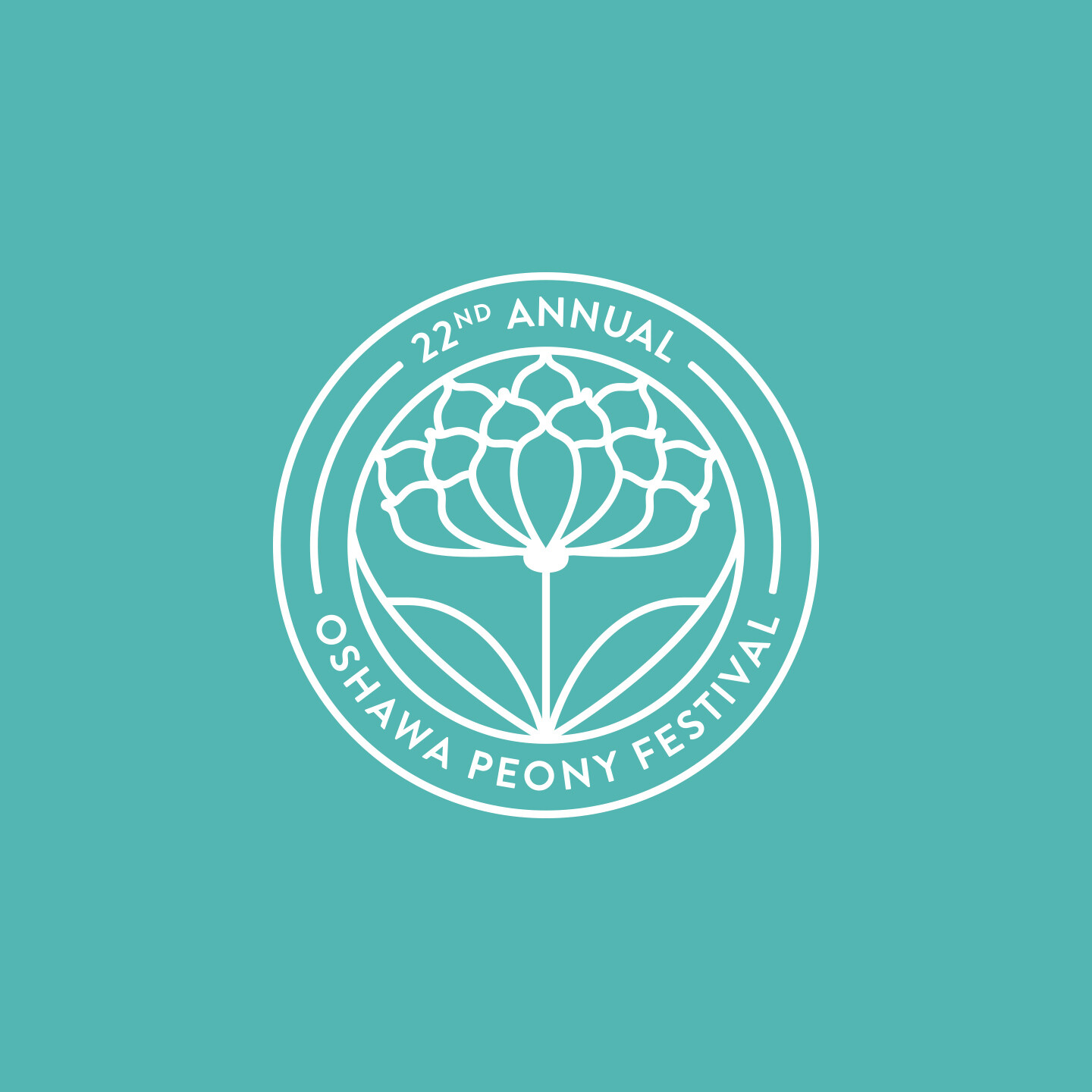 Oshawa Peony Festival Identity Secondary Logo Outline