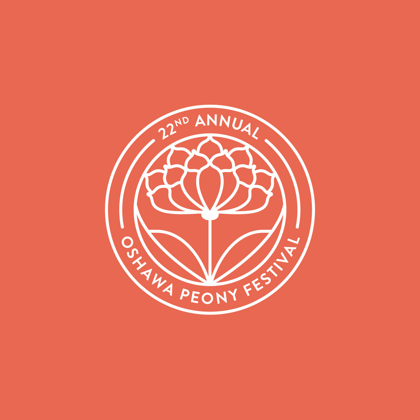 Oshawa Peony Festival Identity Secondary Logo Outline