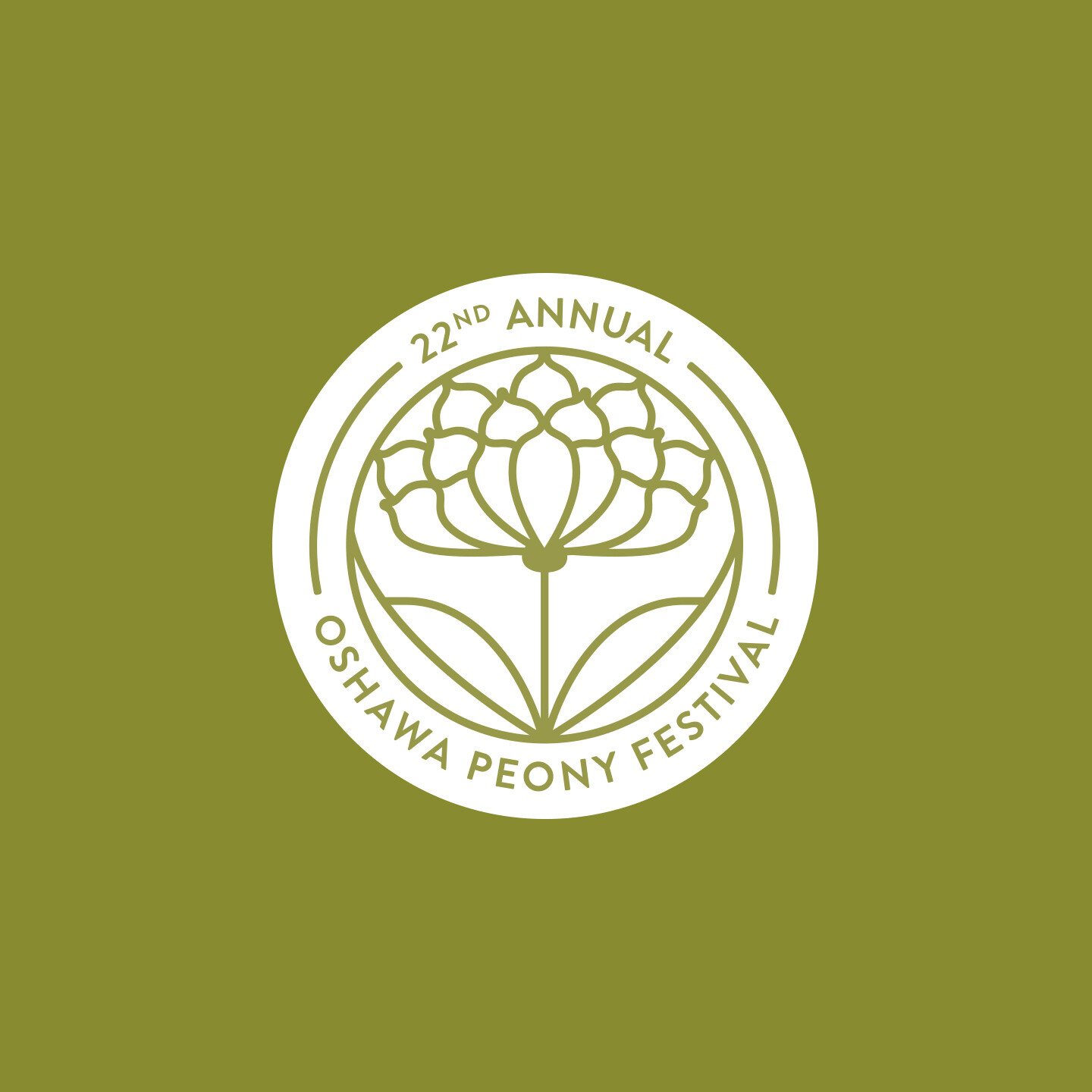 Oshawa Peony Festival Identity Secondary Logo Solid