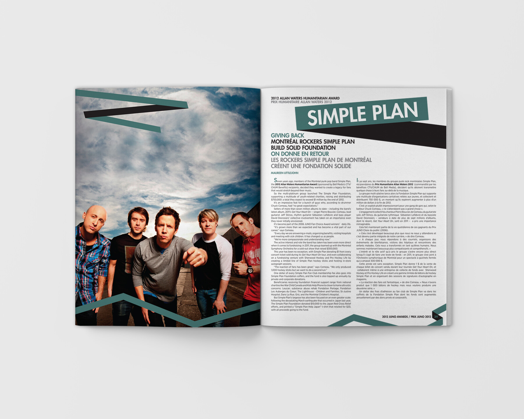 2012 JUNO Awards Souvenir Book Spread