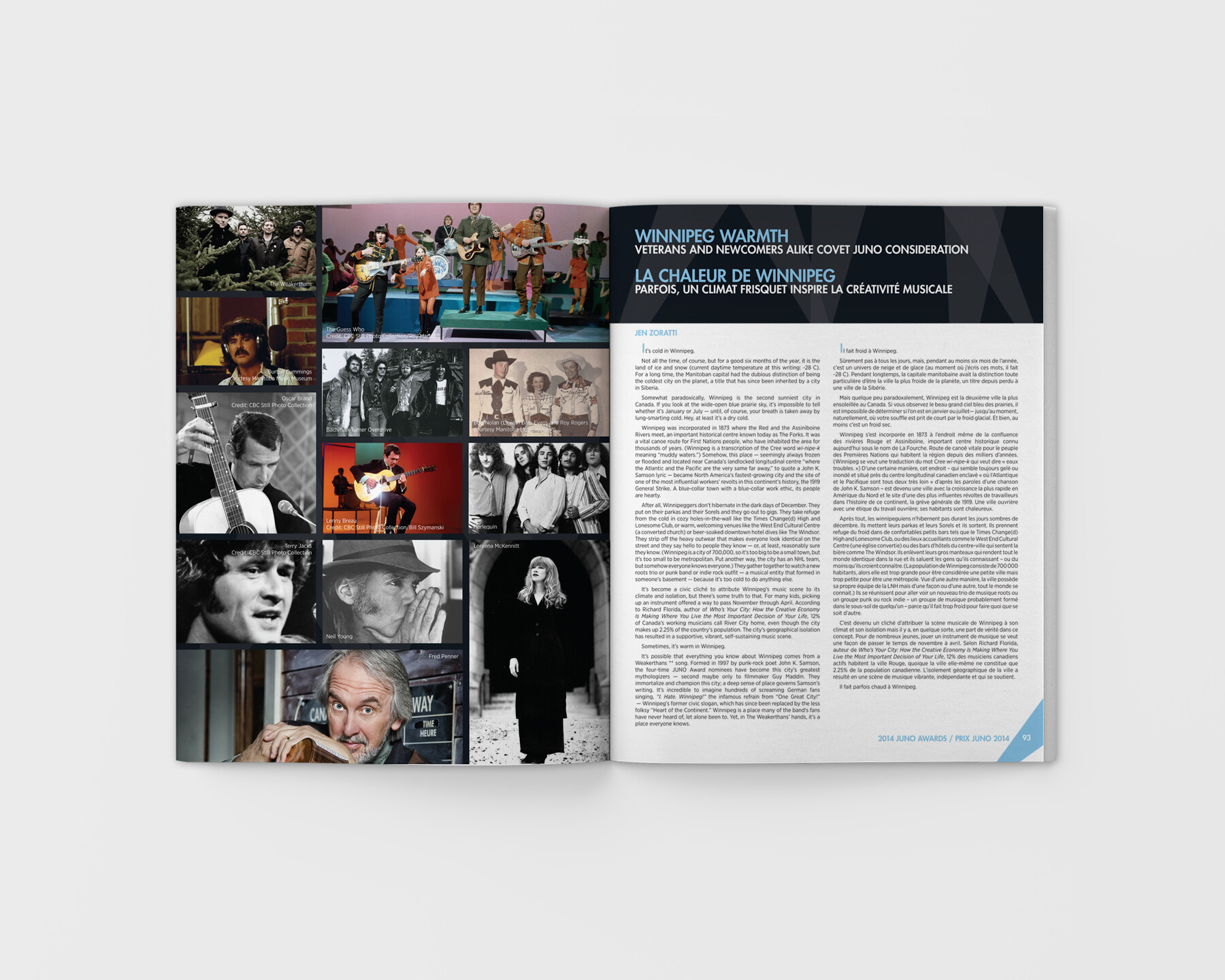 2014 JUNO Awards Souvenir Book Spread