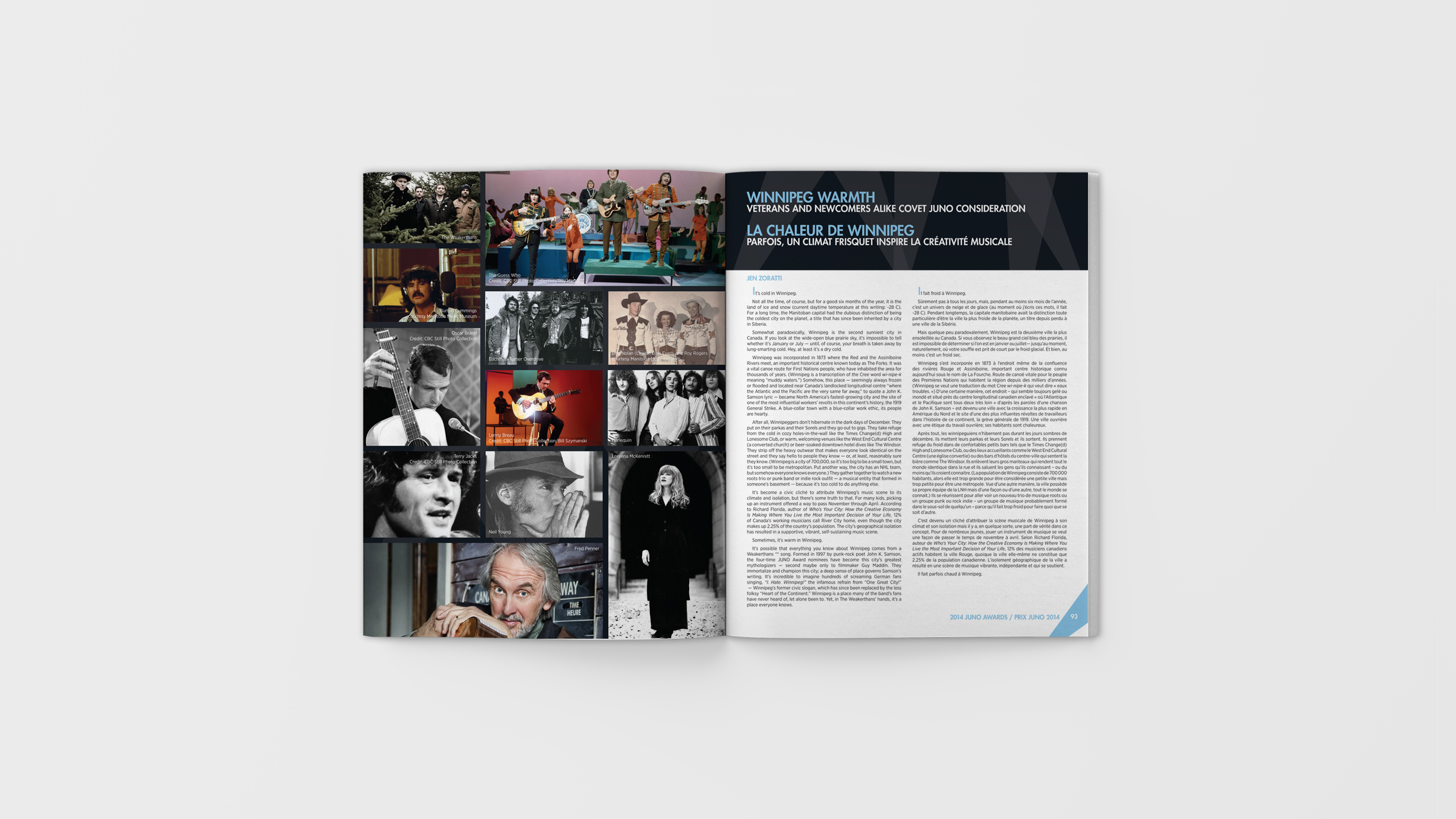 2014 JUNO Awards Souvenir Book Spread
