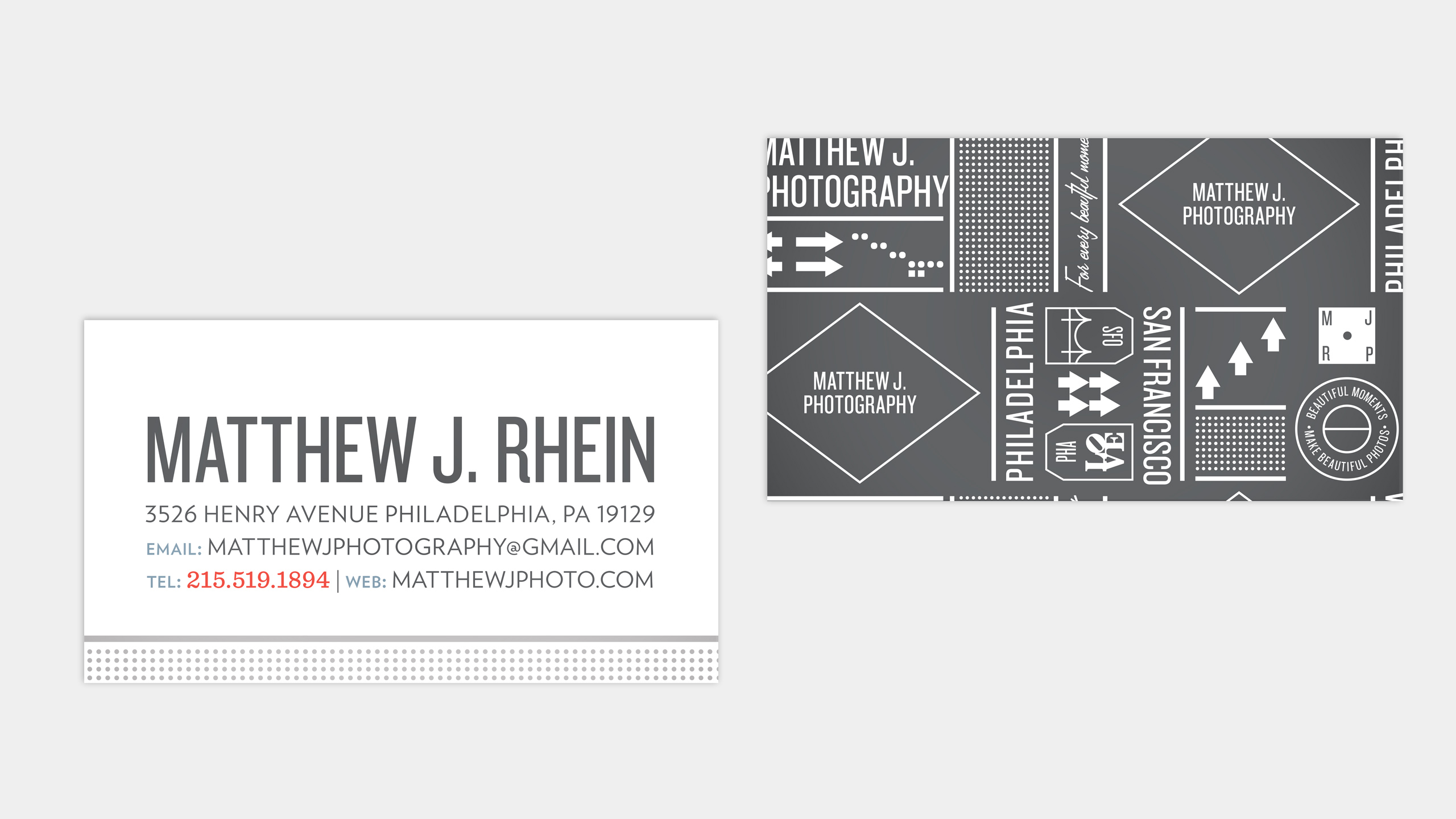 Matthew J. Photography Business Card