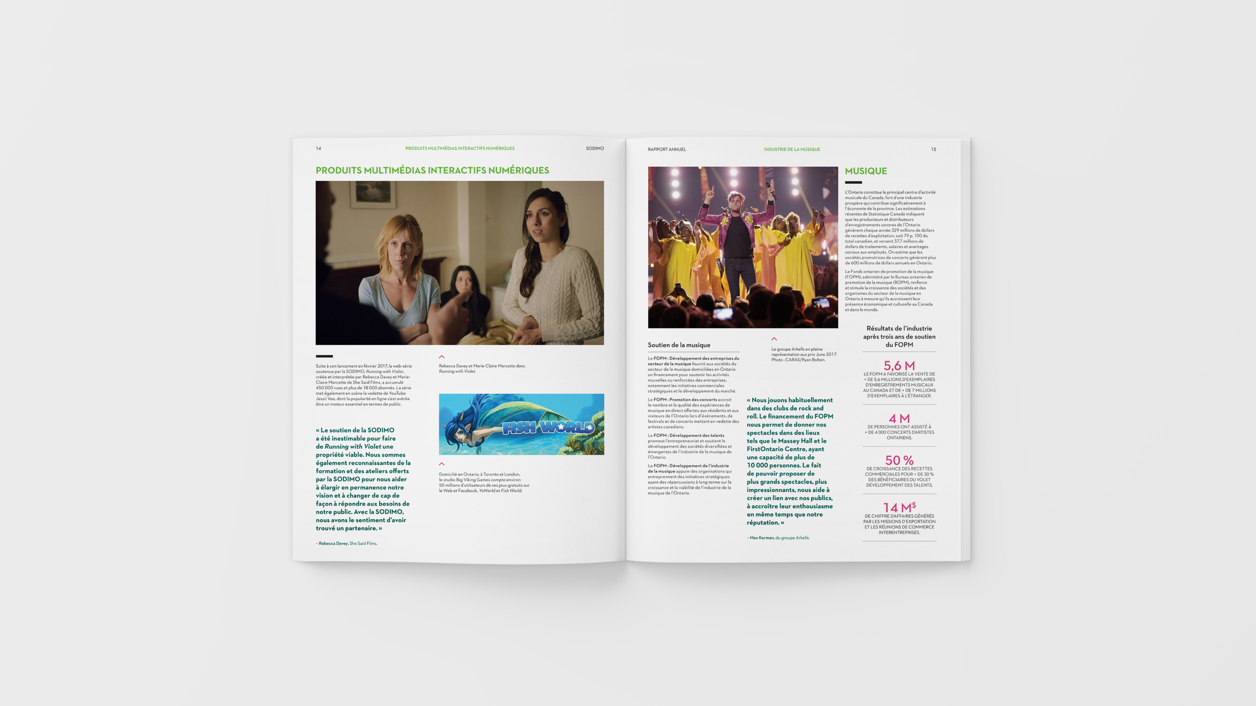 Ontario Creates 2017 Annual Report Spread