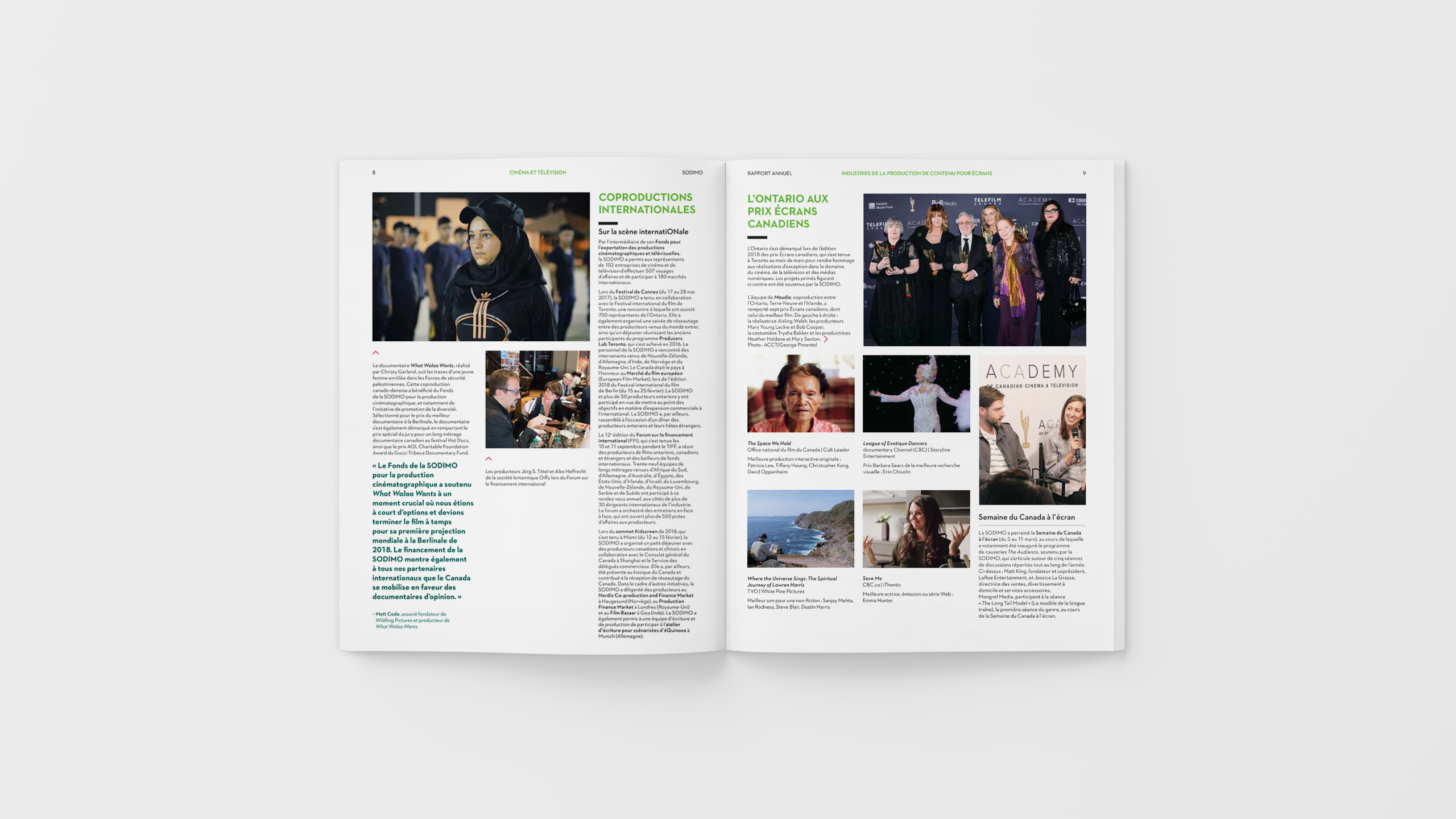 Ontario Creates 2018 Annual Report Spread