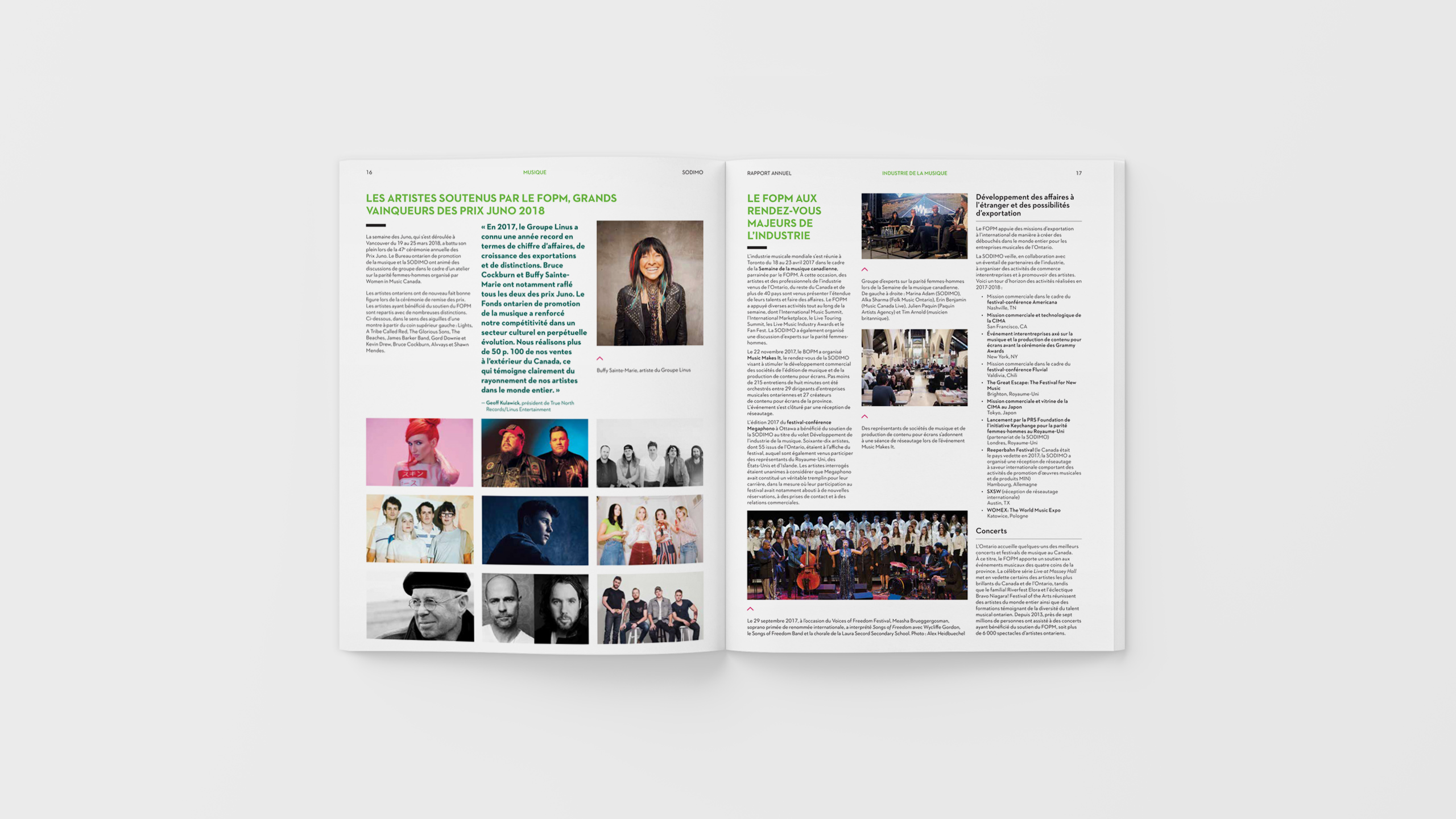Ontario Creates 2018 Annual Report Spread