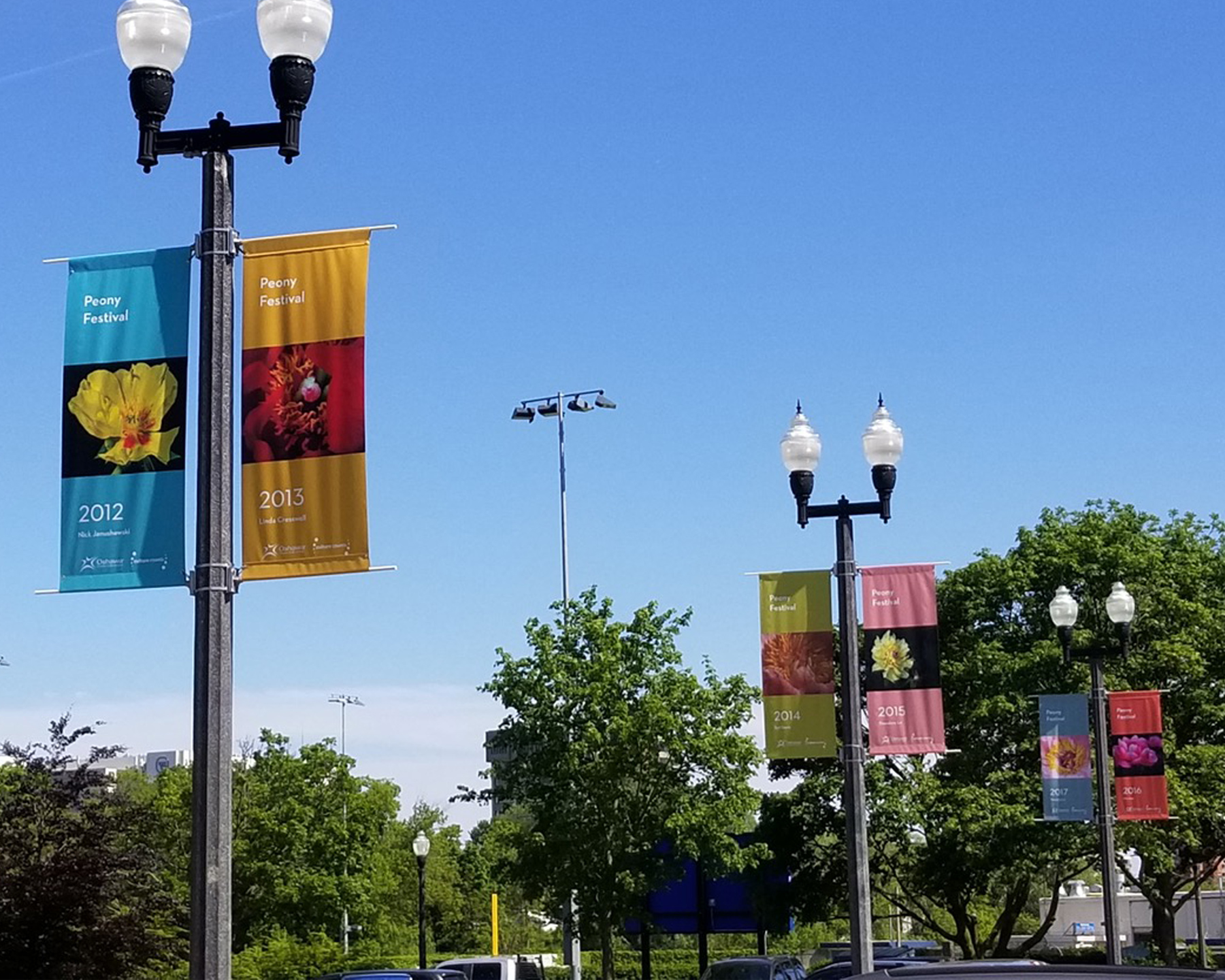 Oshawa Peony Festival Banners Installation